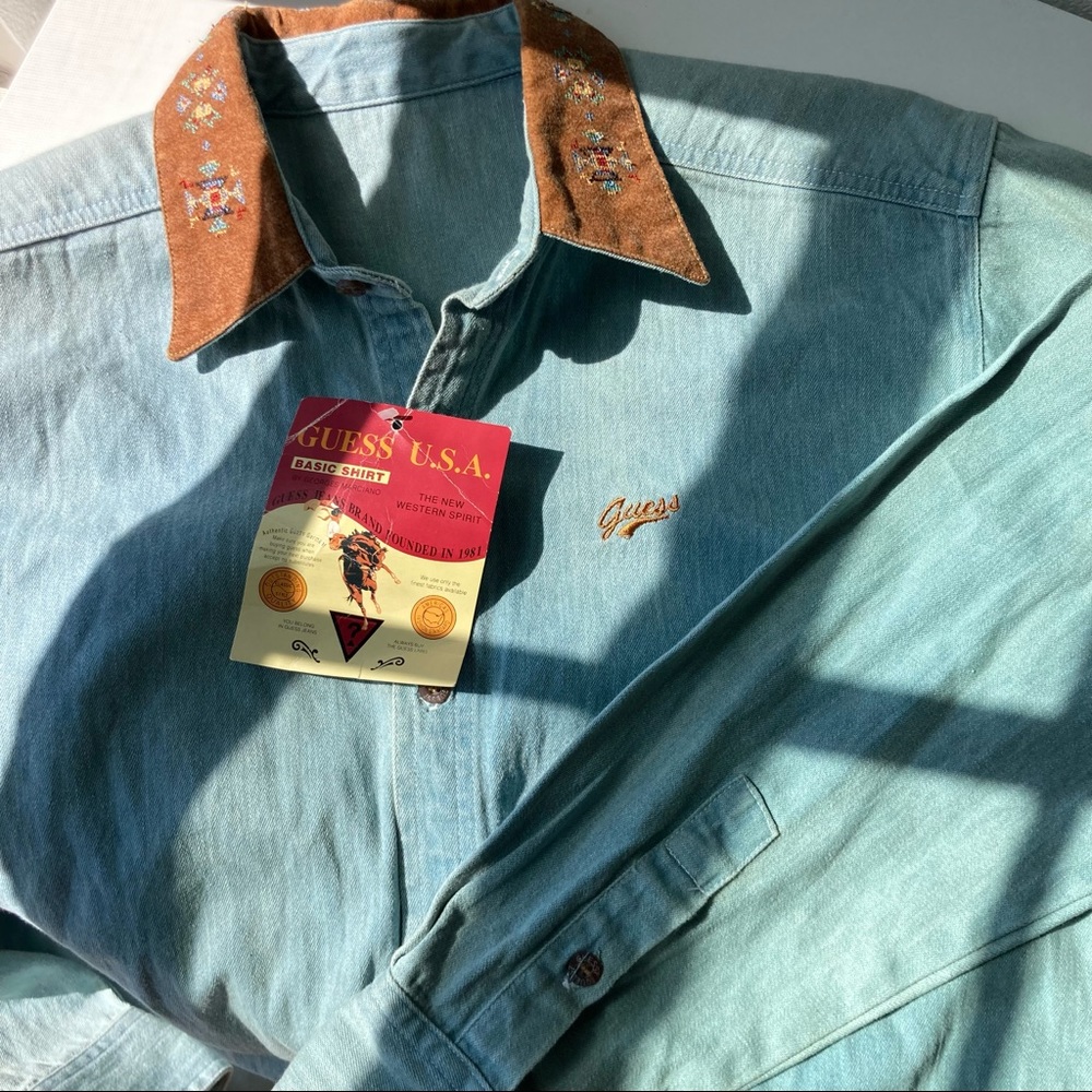 Guess denim button up